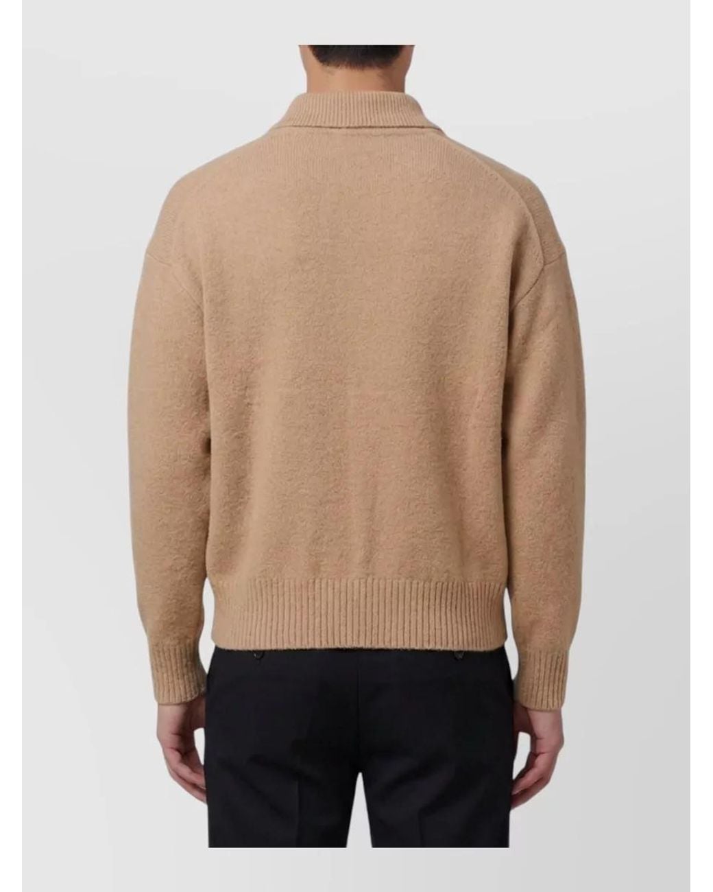 AMI Natural Logo Polo Sweater for men