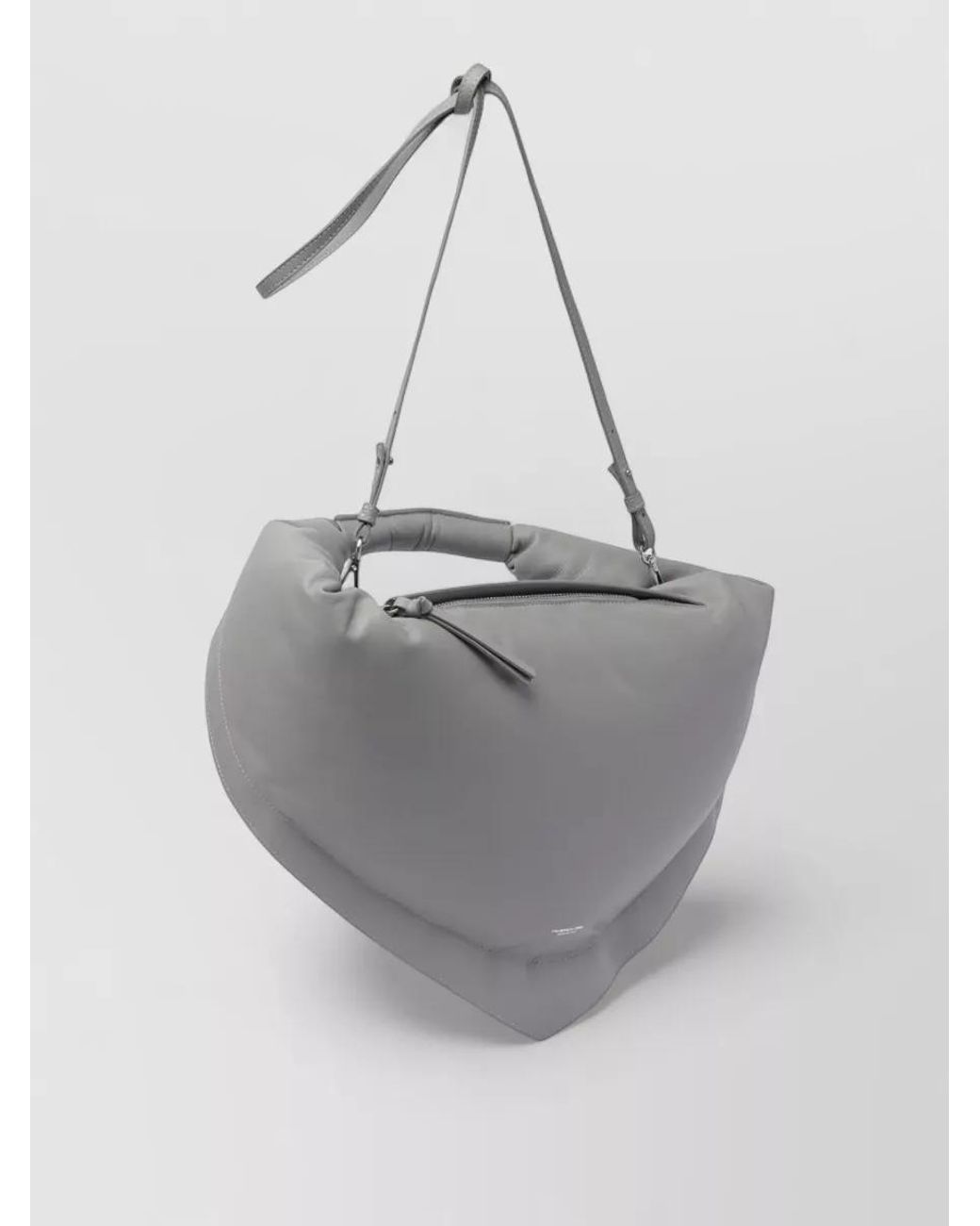 FEDERICO CINA Gray Leather Padded Tote Bag