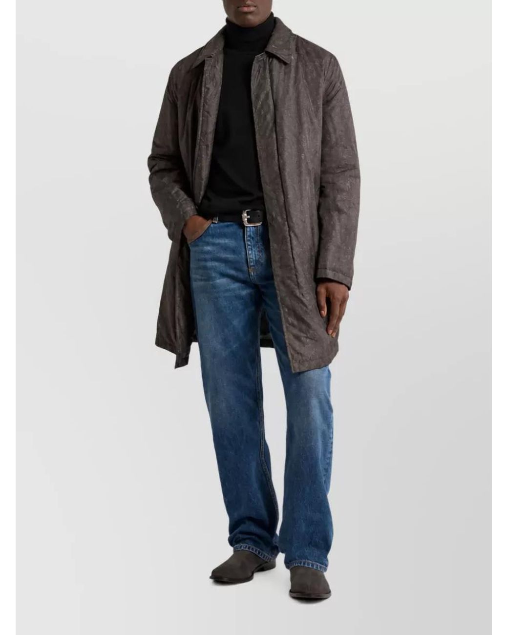 Etro Gray Padded Raincoat for men