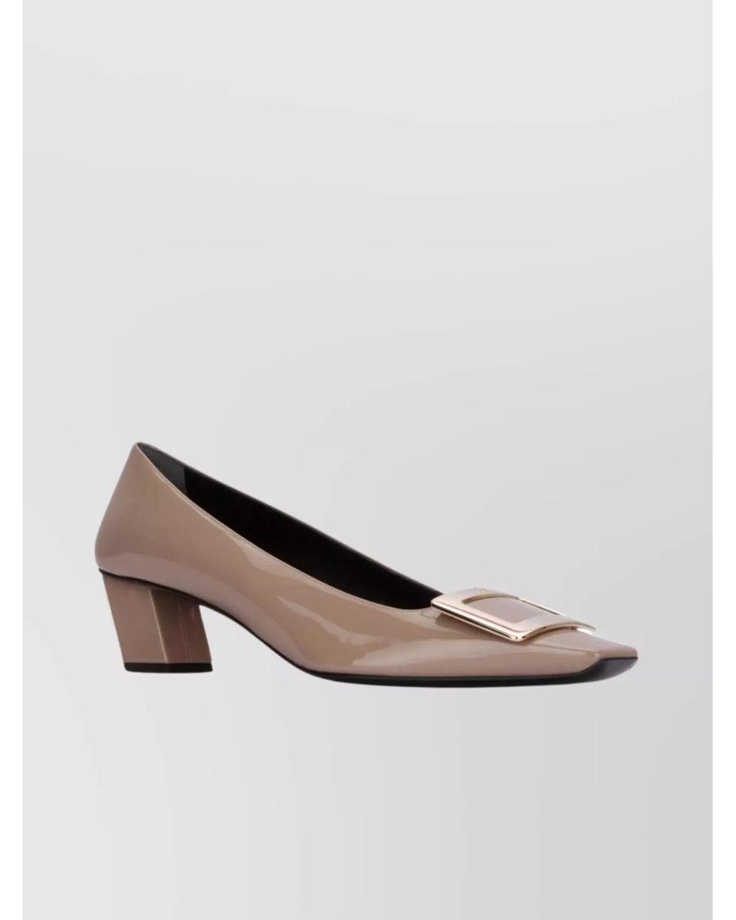 Roger Vivier White Patent Leather Belle Vivier Pumps