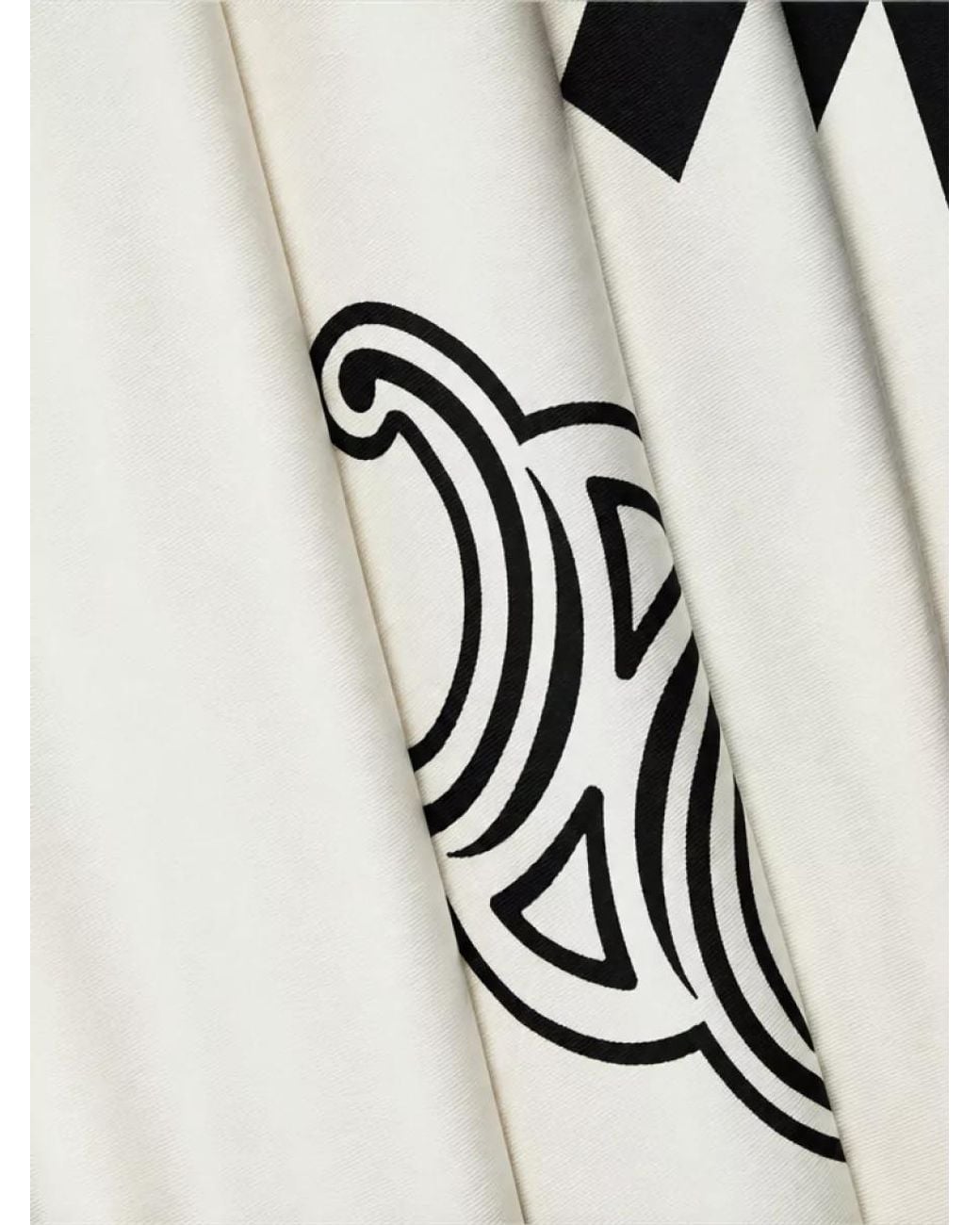Céline White Silk Square Scarf
