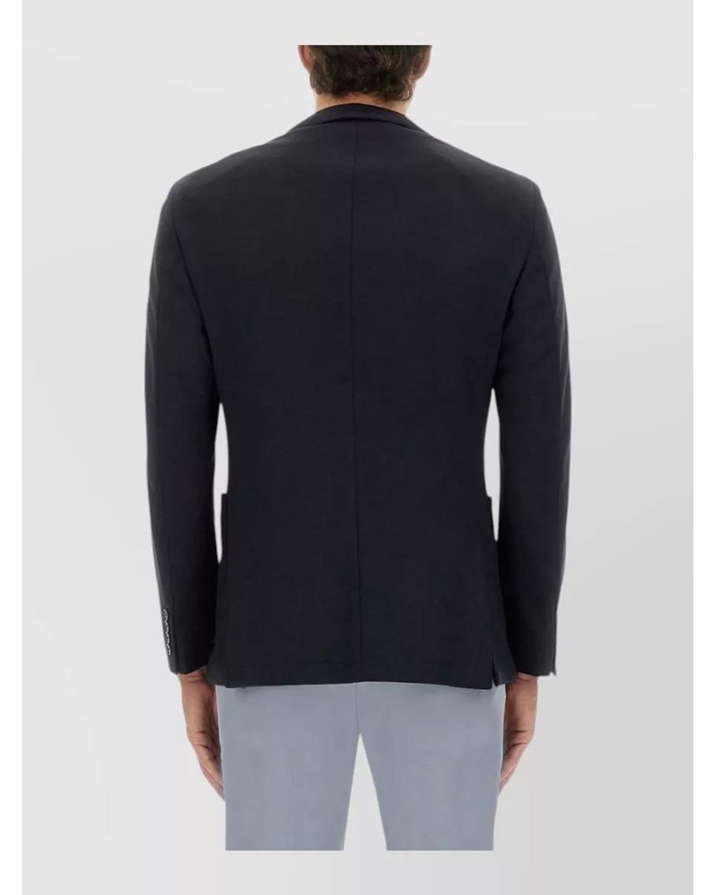 Boss Blue Silk Blend Blazer for men