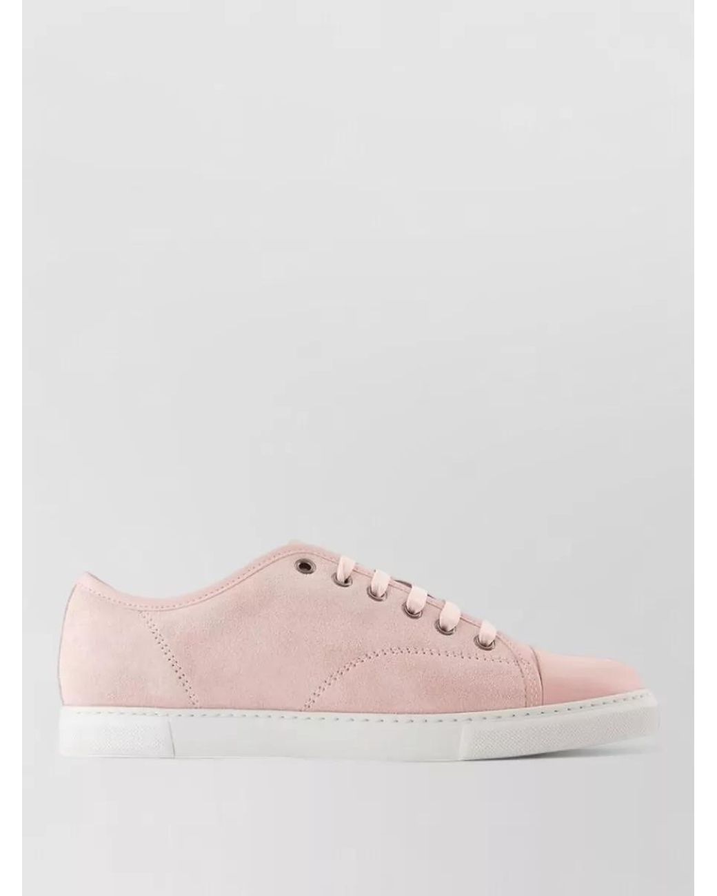 Lanvin Pink Leather Lace-Up Sneakers