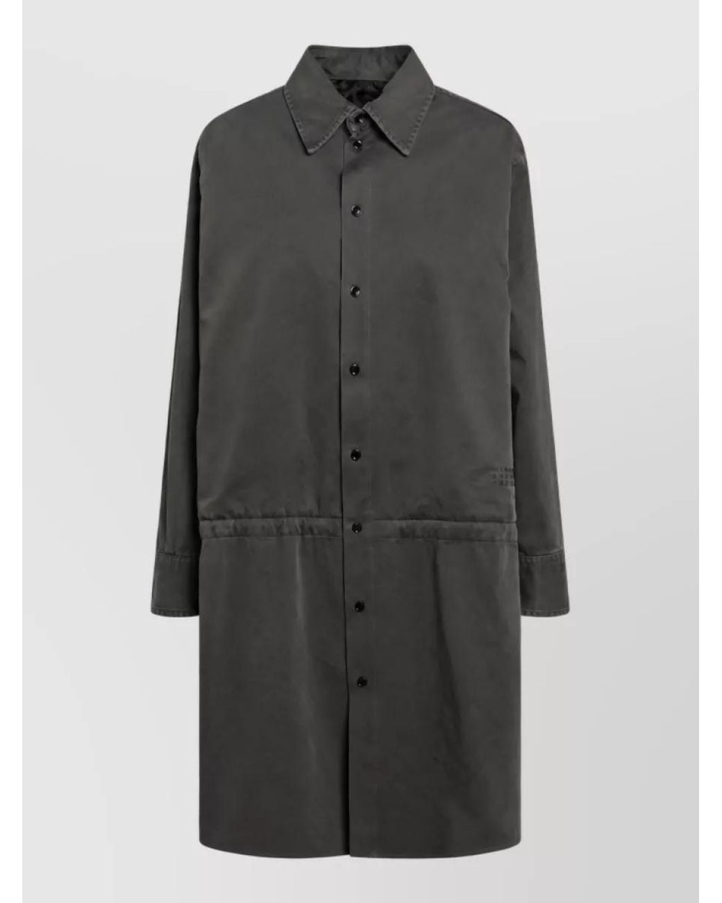 MM6 by Maison Margiela Gray Cotton Gabardine Shirt Dress