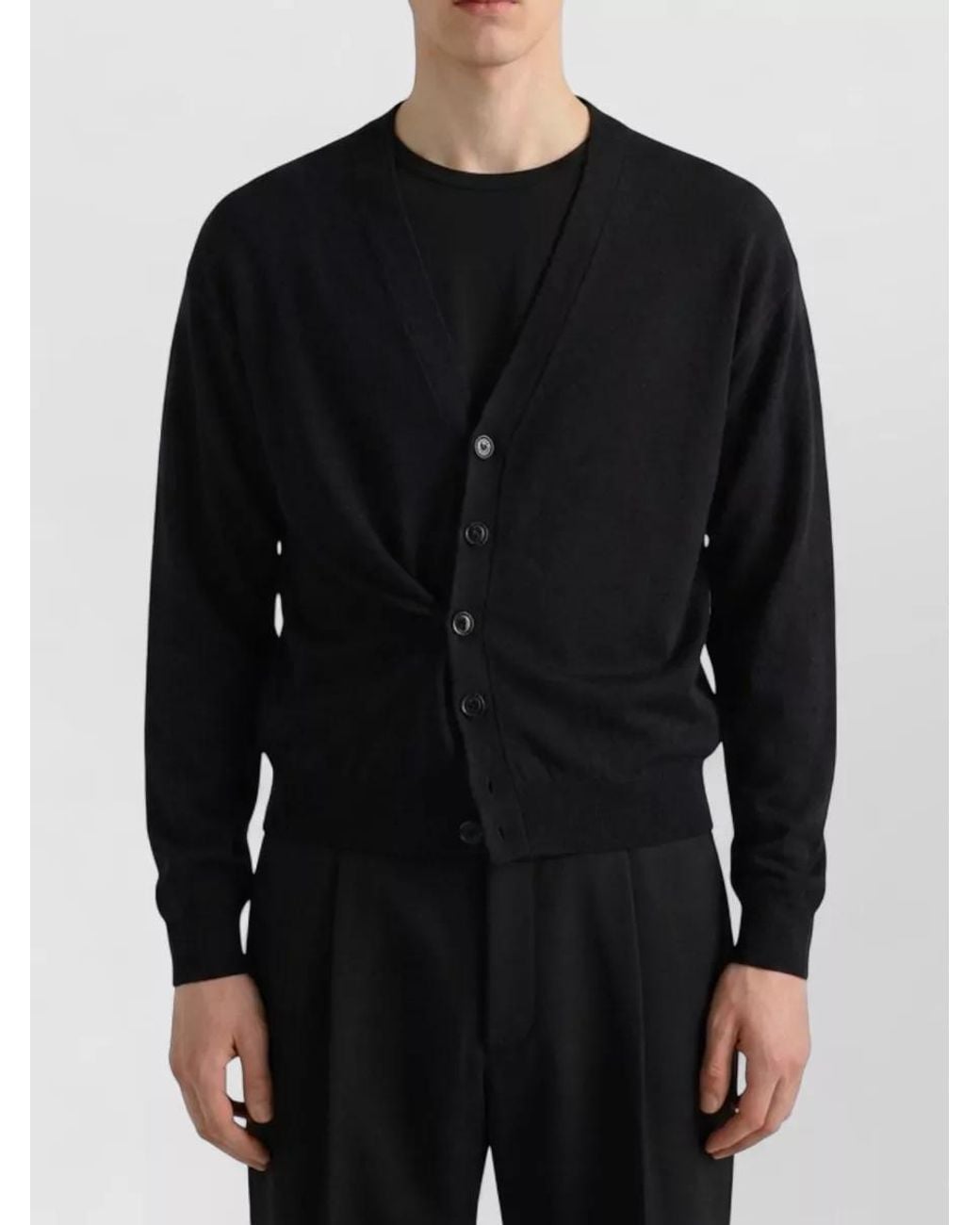 Lemaire Black Knit Cardigan for men