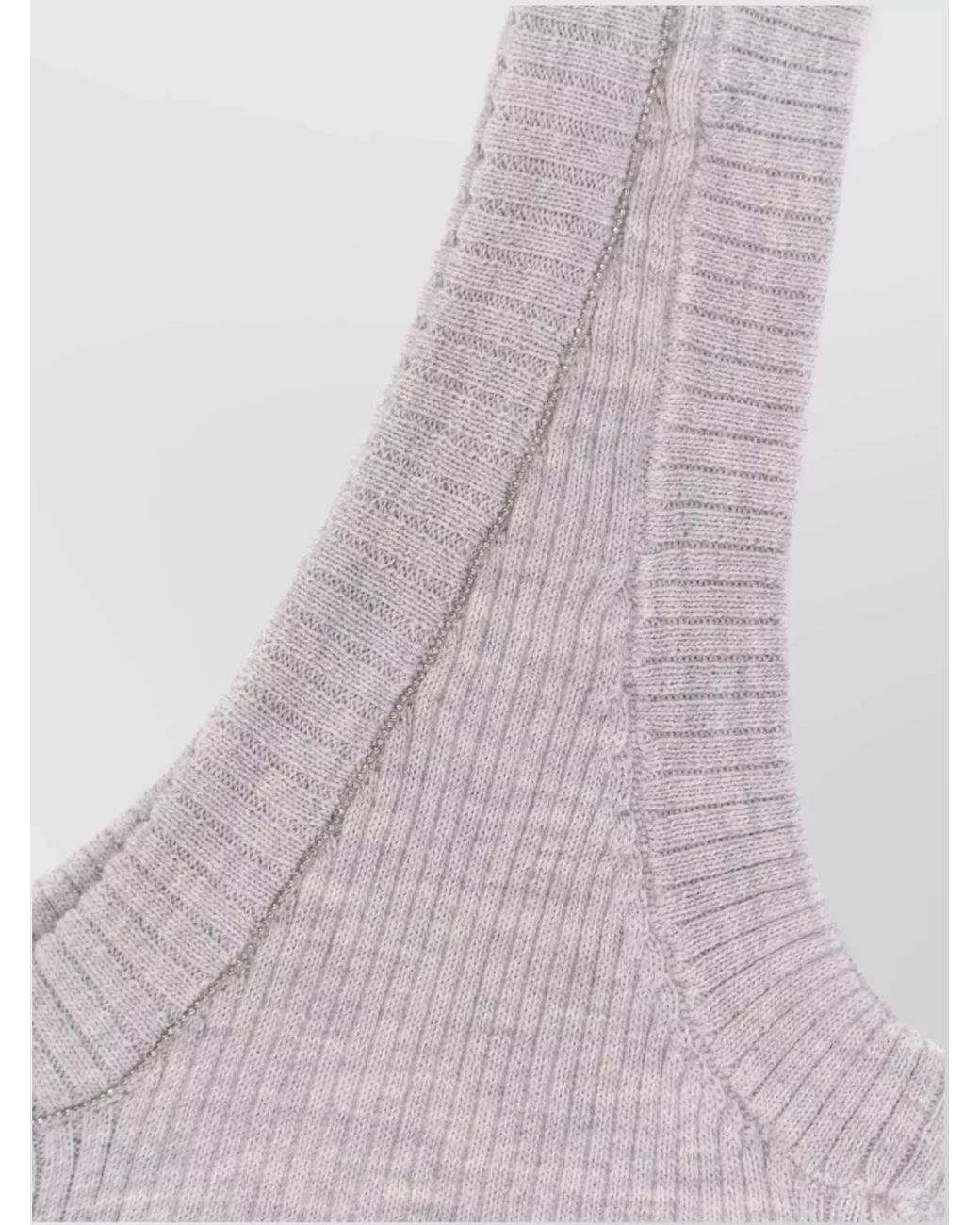 Brunello Cucinelli Purple Tank Top Cashmere Wool Monili Detail
