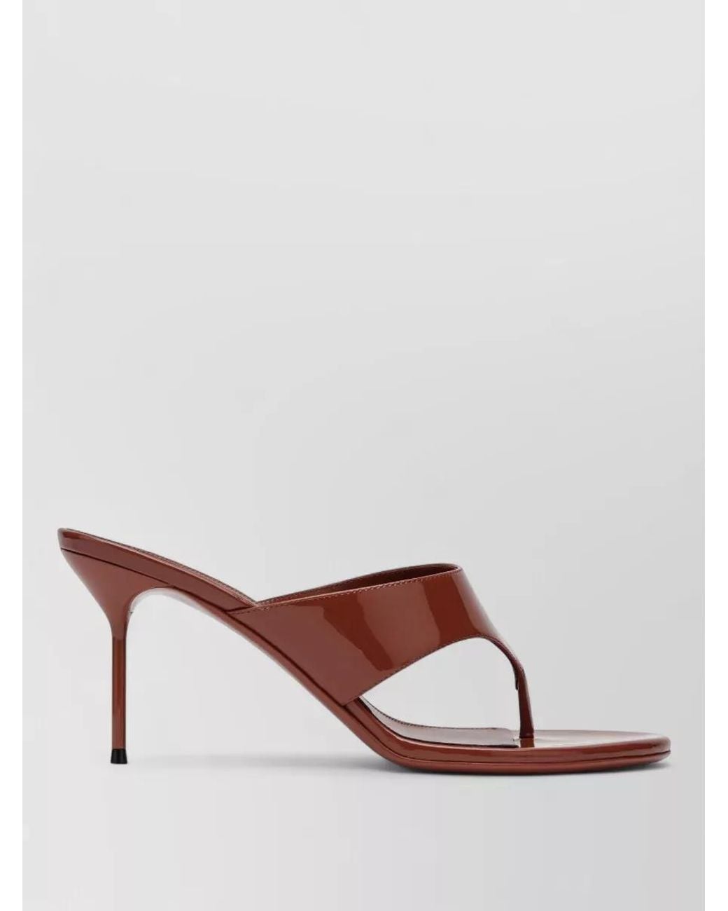 Paris Texas Brown Leather T-Strap Sandals