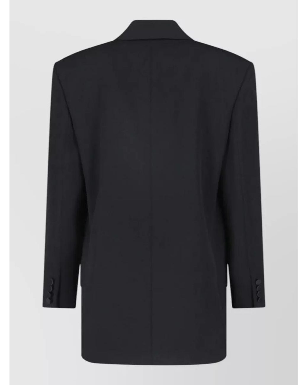 Saint Laurent Black Wool Double-Breasted Tuxedo Jacket