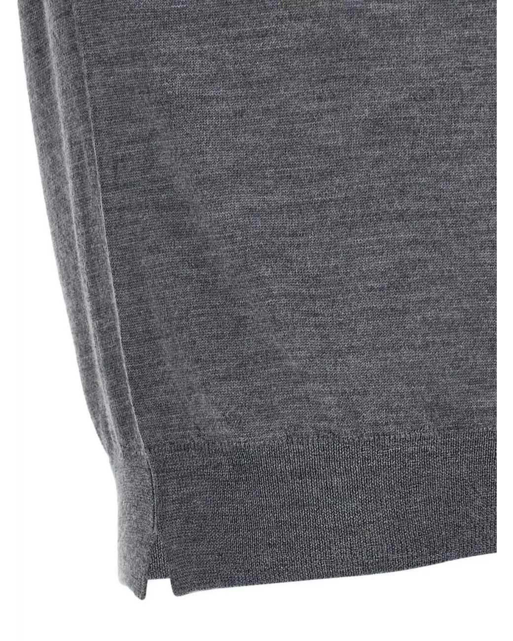 Ma'ry'ya Gray Silk Cashmere Fine-Knit Jumper for men