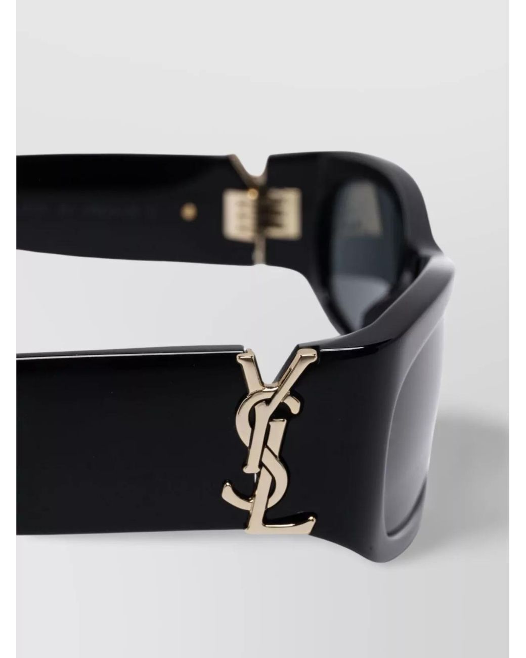 Saint Laurent Gray Rectangular Acetate Sunglasses