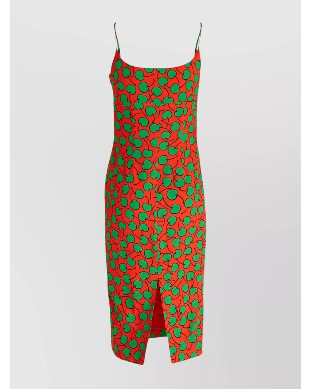 Moschino Red Cherry Print Midi Dress