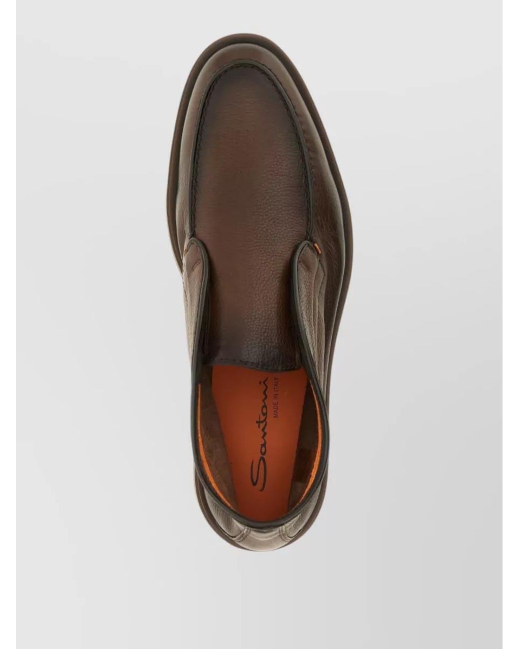 Santoni Brown Leather Ankle Boots for men