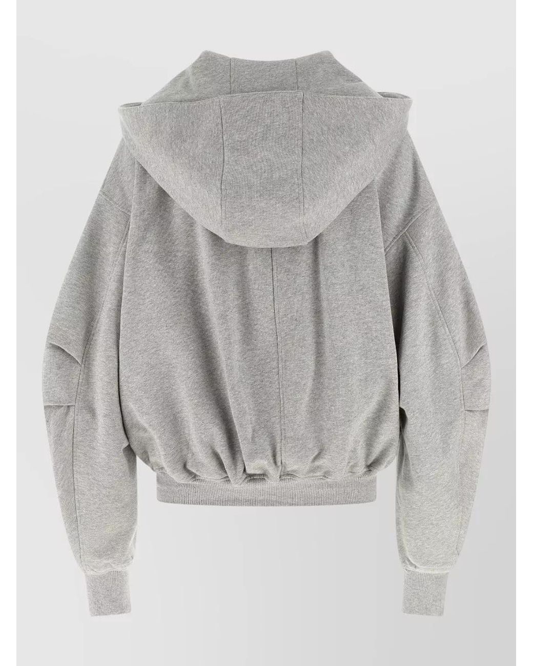 The Attico Gray Hooded Sweatshirt Featuring Distinctive Logo Detail