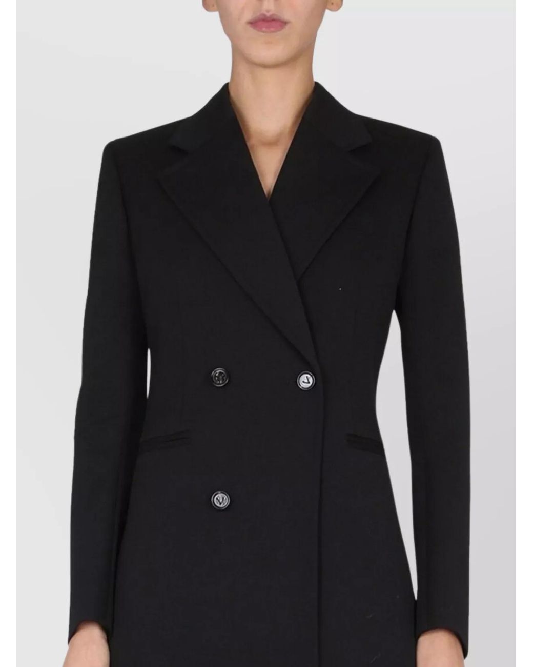 Bottega Veneta Black Wool Double-Breasted Coat