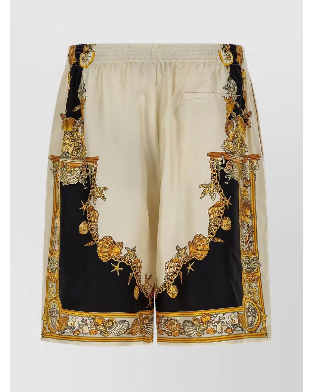 Versace Multicolor Silk Printed Tailored Shorts for men