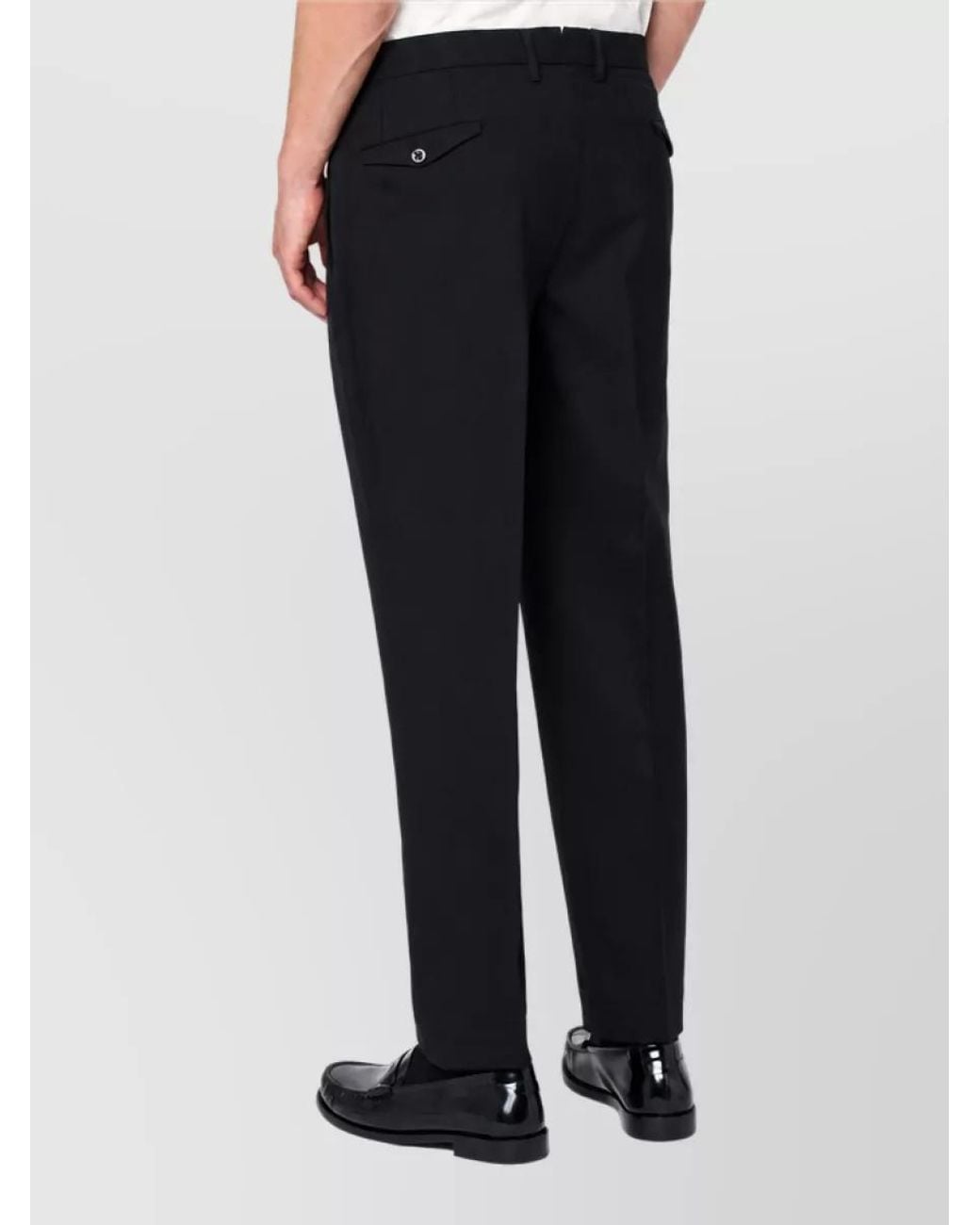 Santaniello Black Wool Straight-Leg Trousers for men
