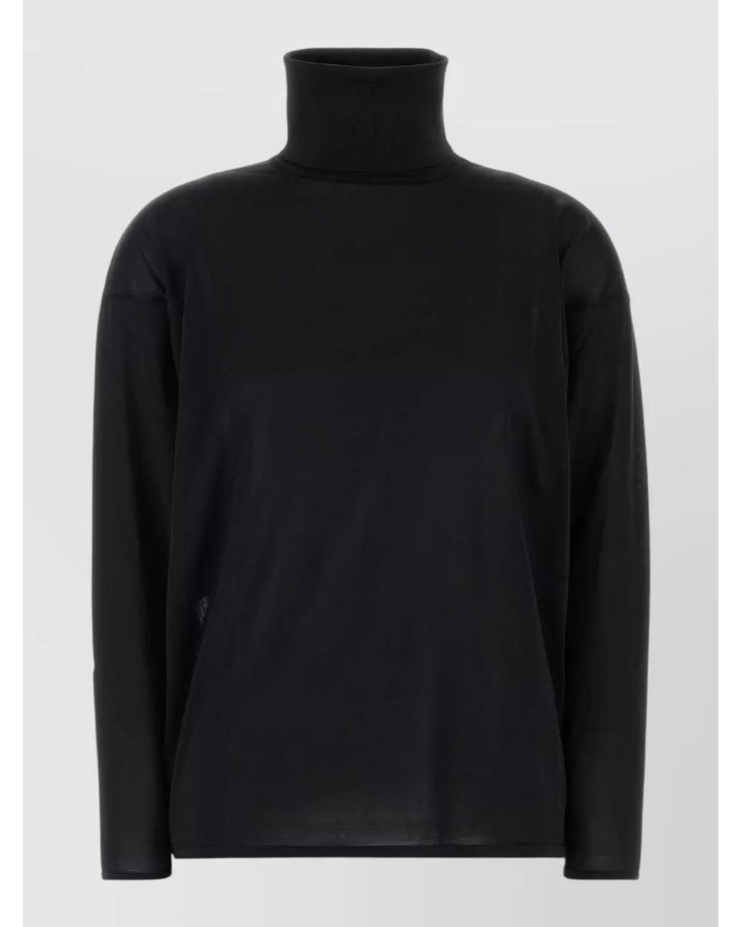 Gucci Black Silk High-Neck Long-Sleeve Sweater
