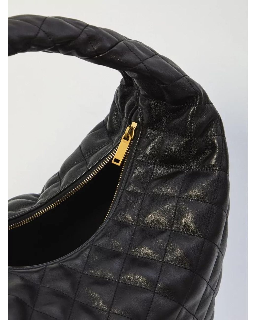 Saint Laurent Black Icare Quilted Lamb Leather Shoulder Bag
