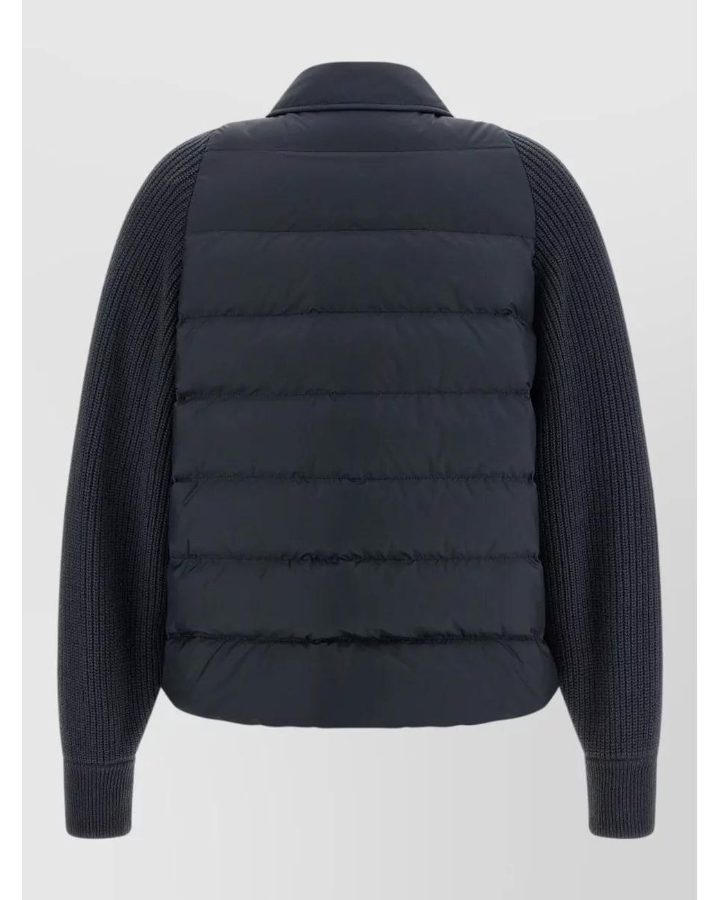 Brunello Cucinelli Blue Down Quilted Single Breasted Coat