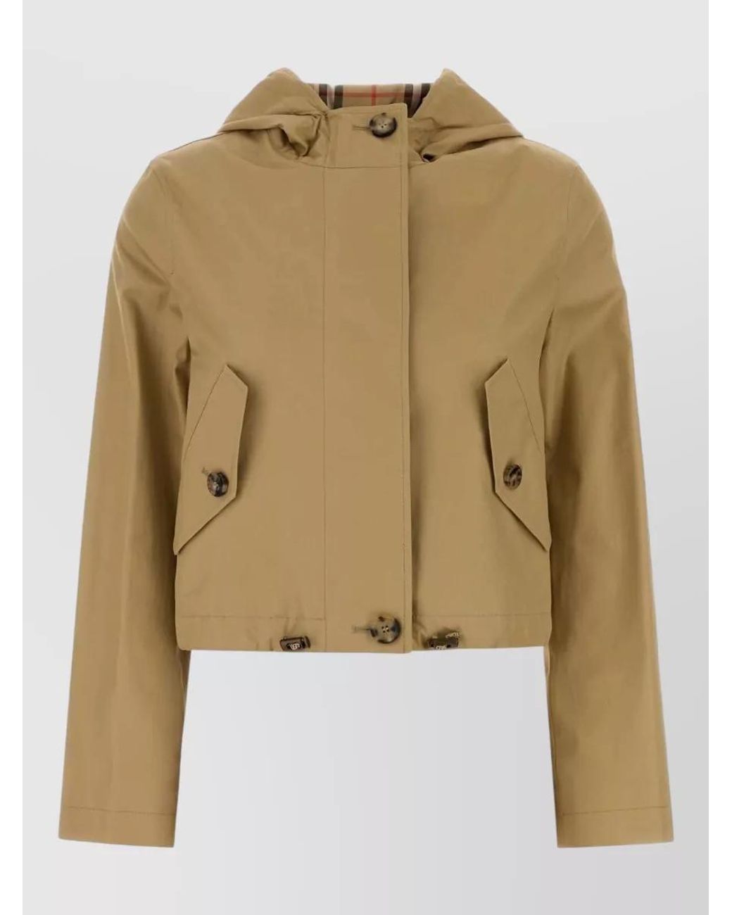 Burberry Natural Cotton Short Single-Breasted Coat