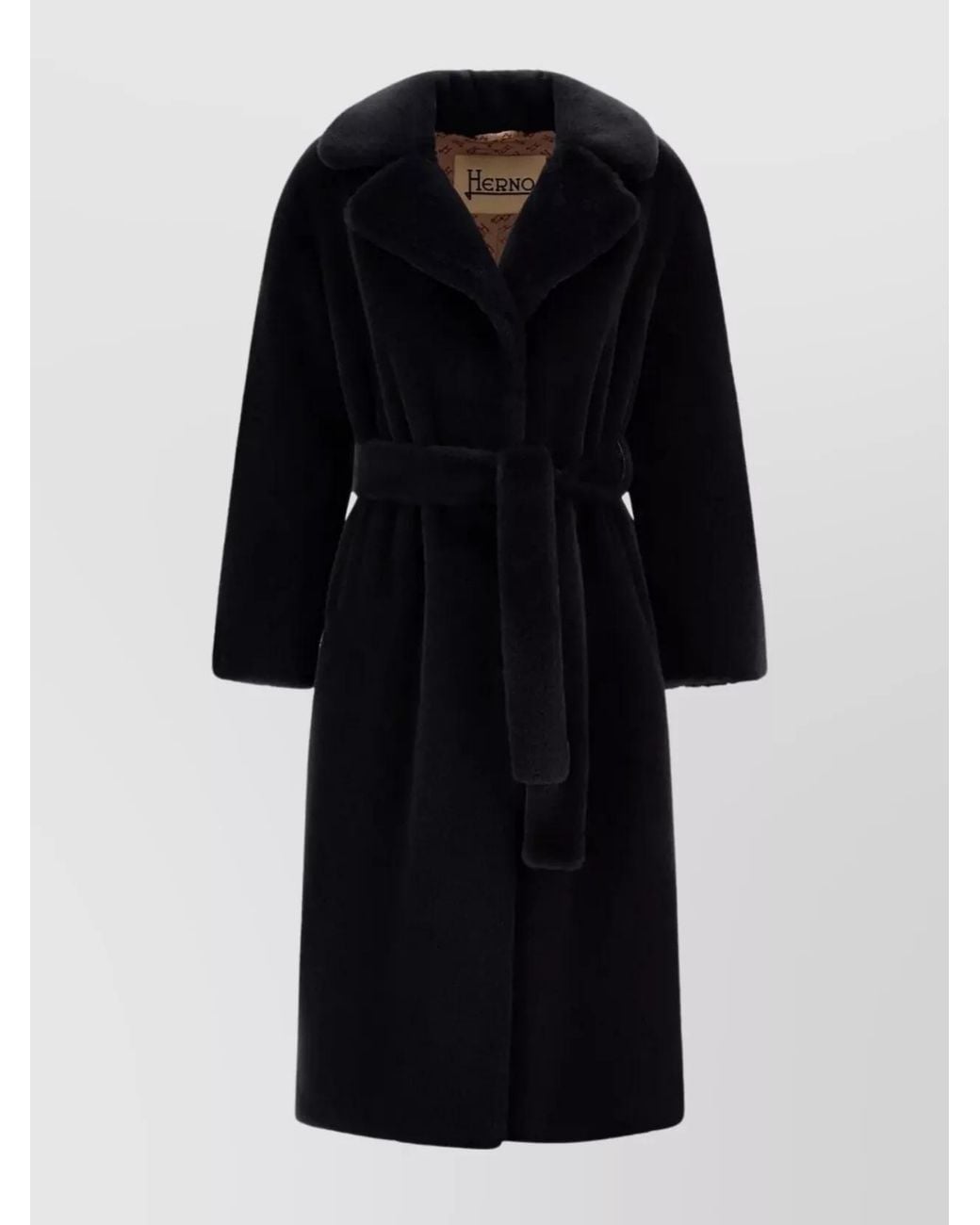 Herno Black Faux Fur Coat