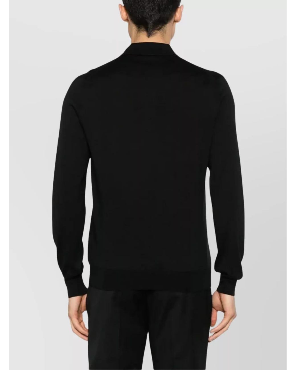 Tagliatore Black Silk Polo Shirt for men