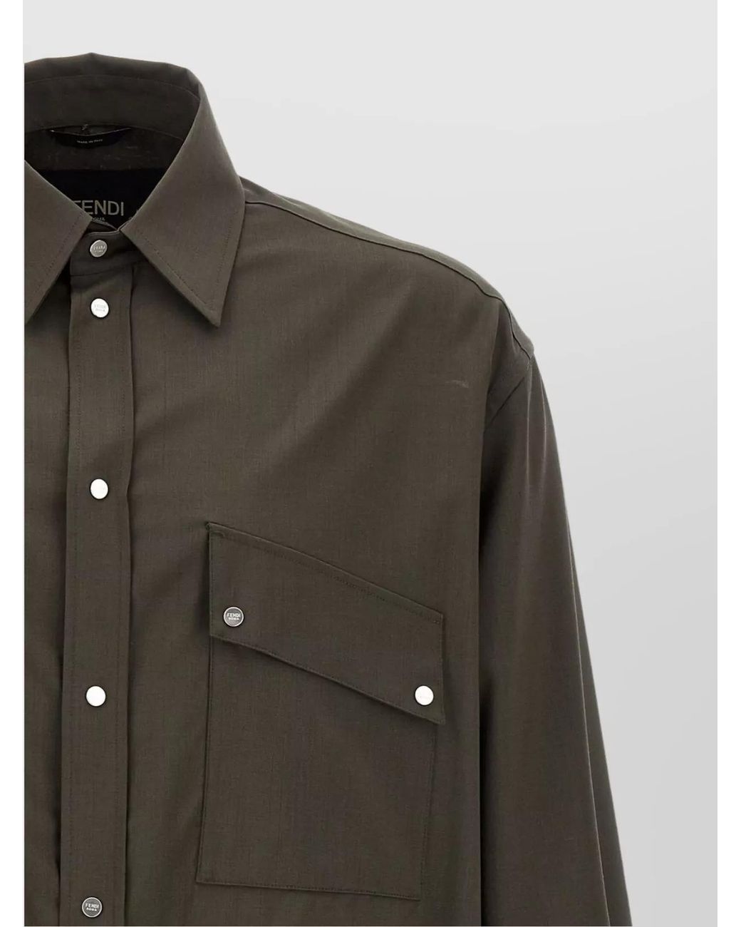 Fendi Gray Wool Overshirt for men