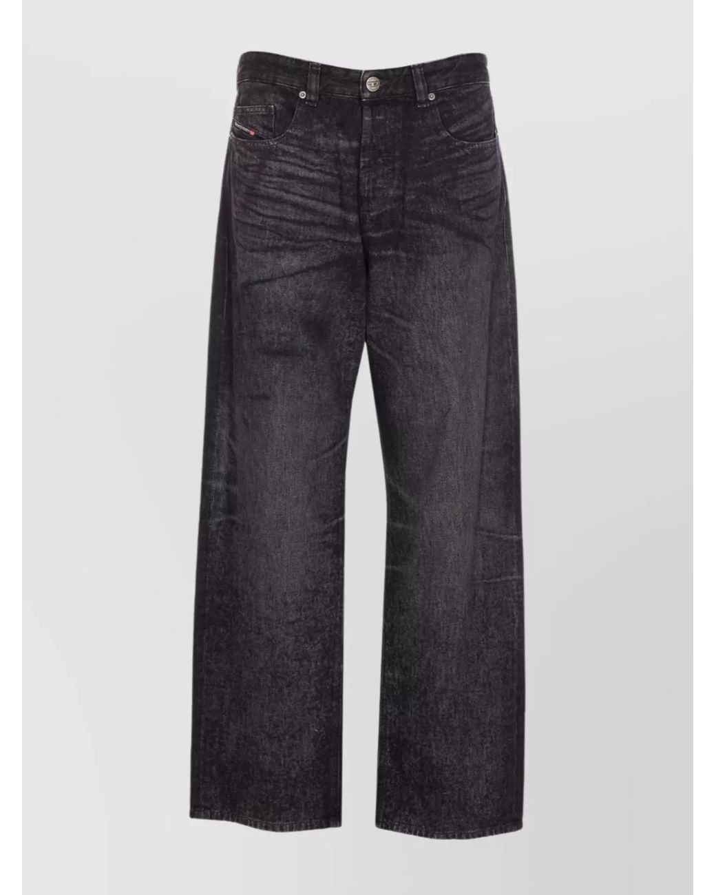 DIESEL Blue Denim Low-Rise Wide-Leg Jeans for men