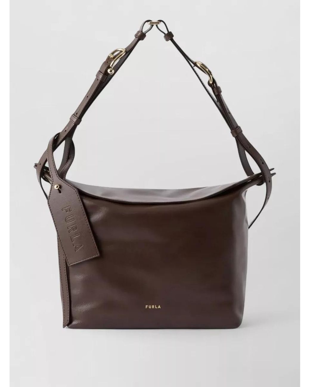 Furla Brown Ginevra M Leather Shoulder Bag