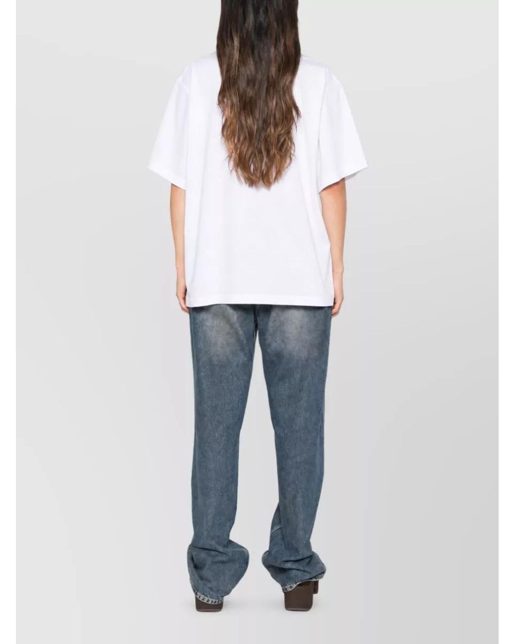 Balenciaga White Silk Short-Sleeve T-Shirt