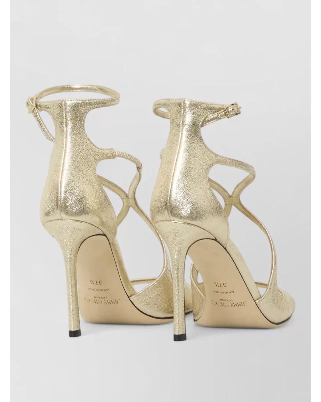 Jimmy Choo Natural Glitter Ankle-Strap Sandals