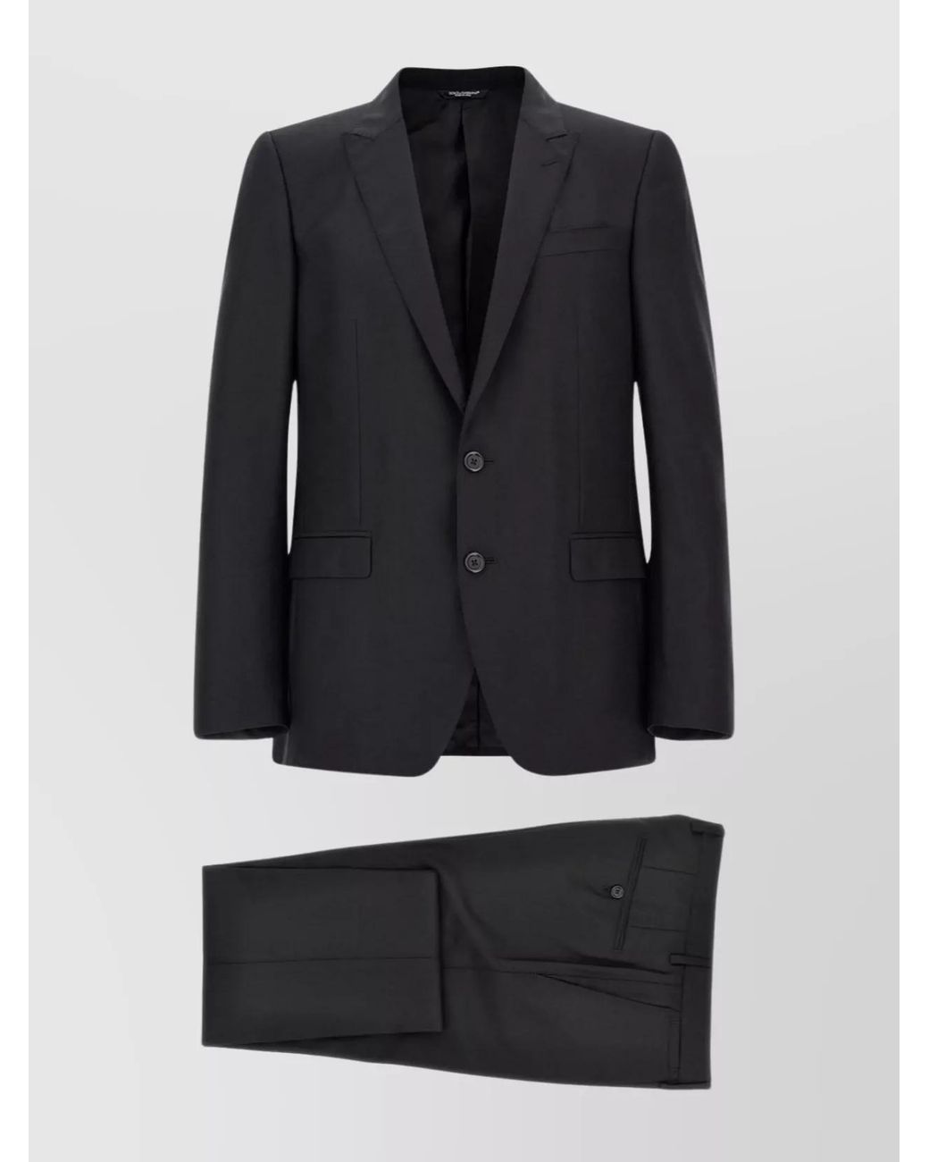 Dolce & Gabbana Black Wool And Silk Single-Breasted Suit for men