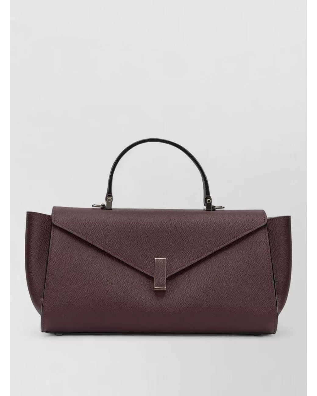 Valextra Purple Iside Medium Leather Shoulder Bag