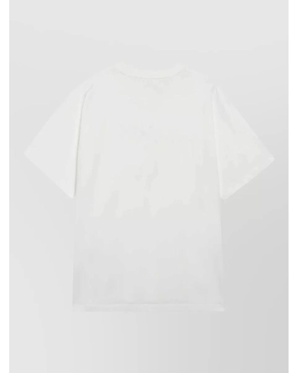 MM6 by Maison Margiela White Cotton Logo Print T-Shirt for men