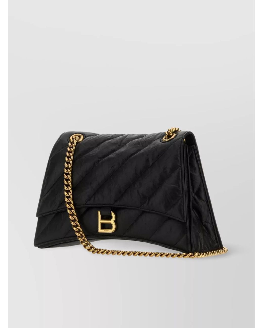 Balenciaga Black Crush Medium Leather Shoulder Bag