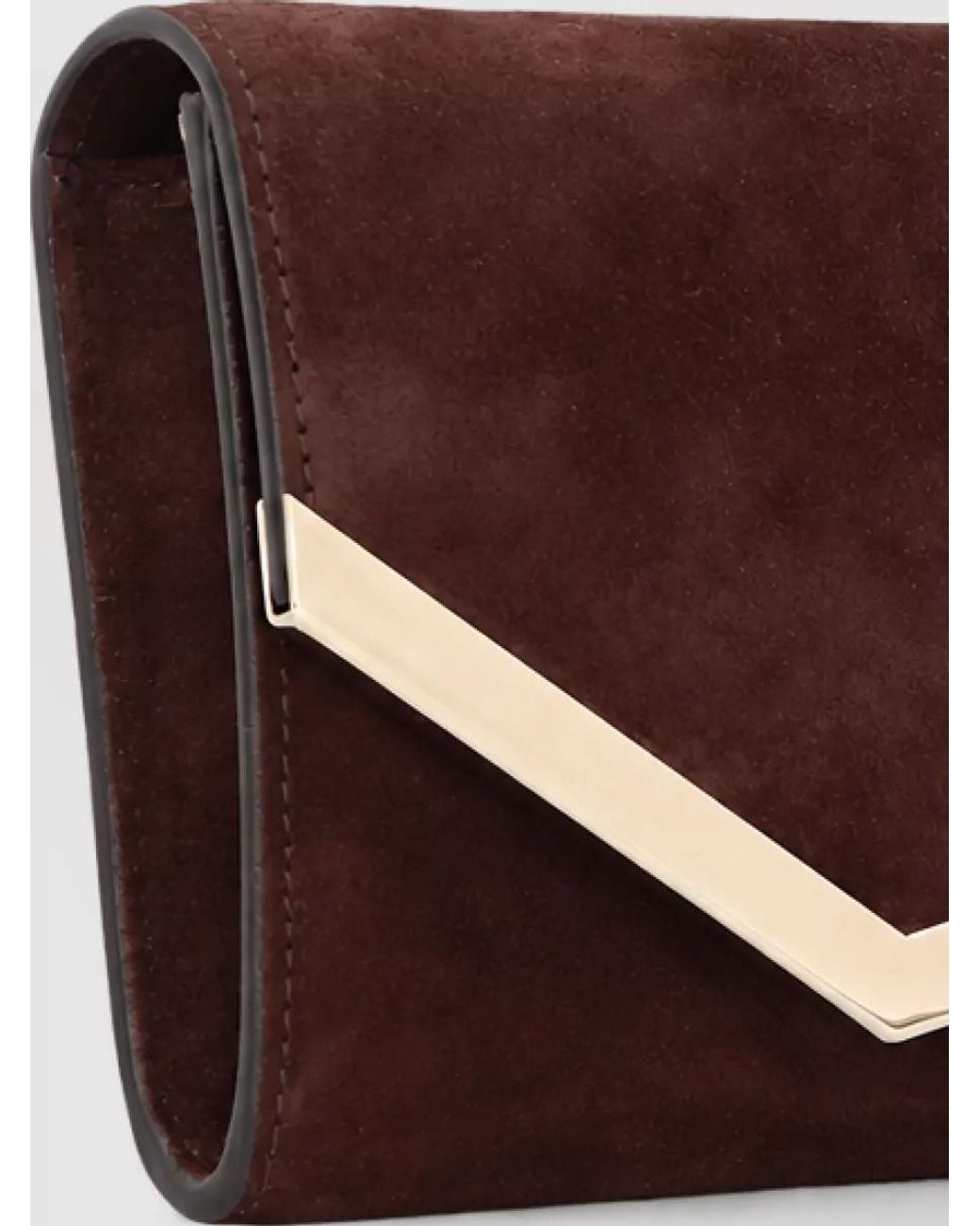 Jimmy Choo Brown Emmie Suede Clutch Bag