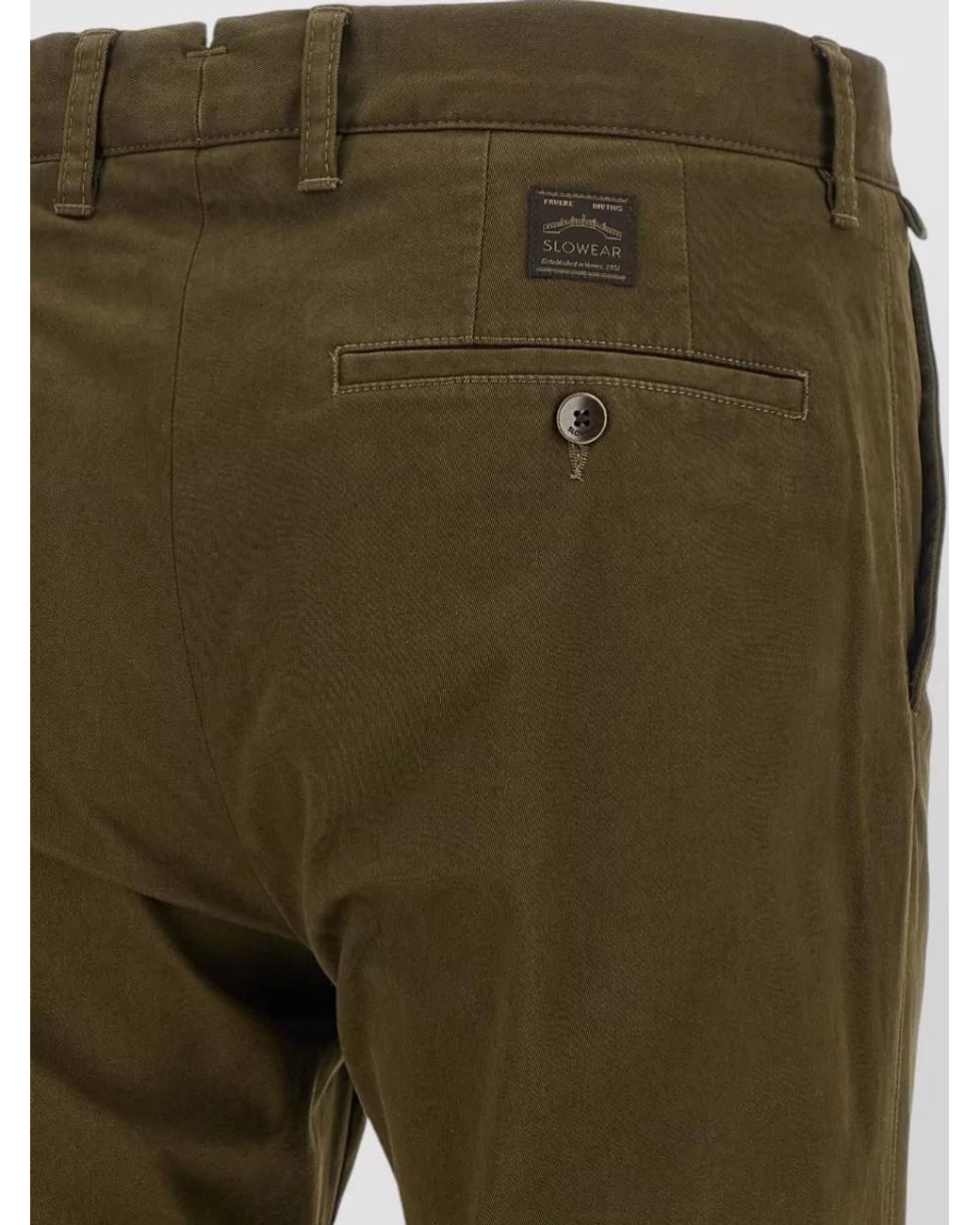 Incotex Green Cotton Straight Leg Chinos for men