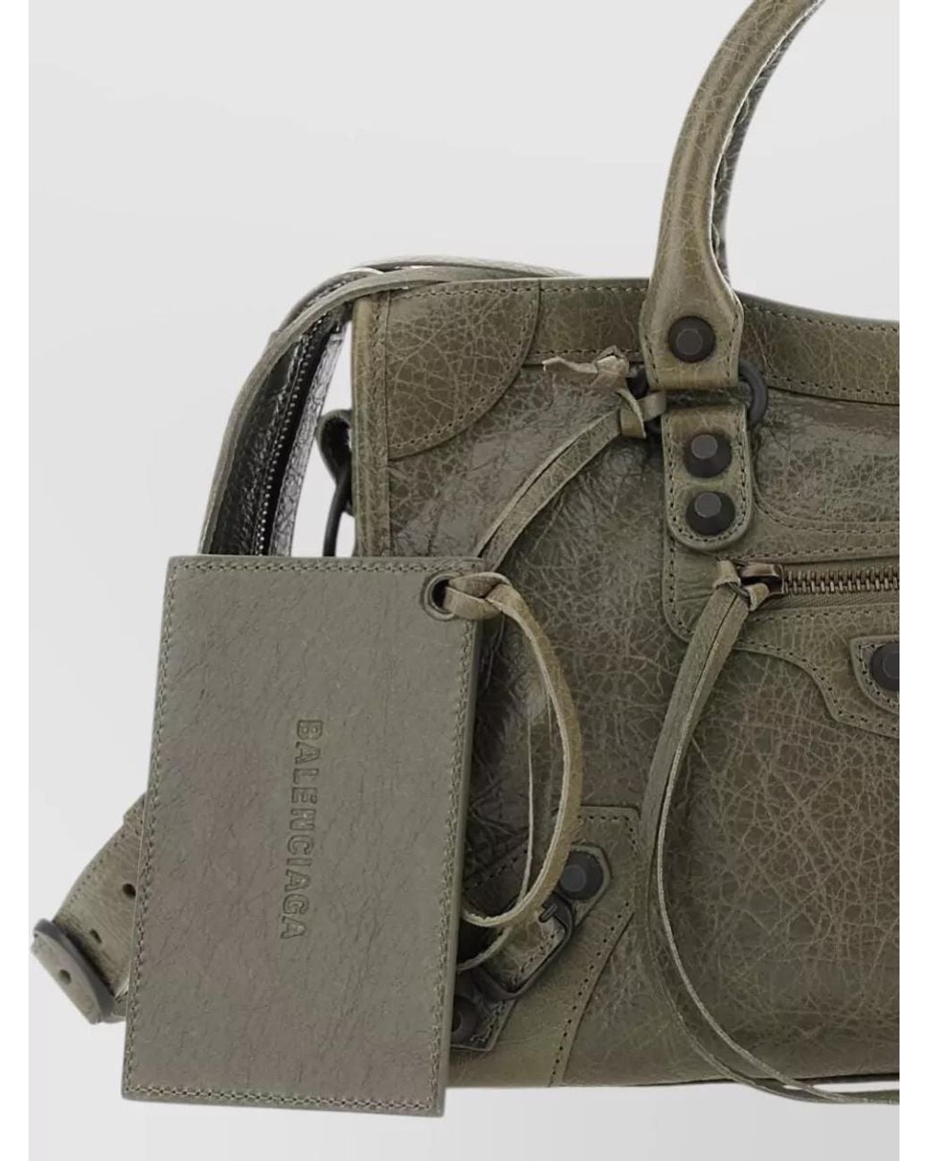 Balenciaga Green Le City Small Leather Shoulder Bag