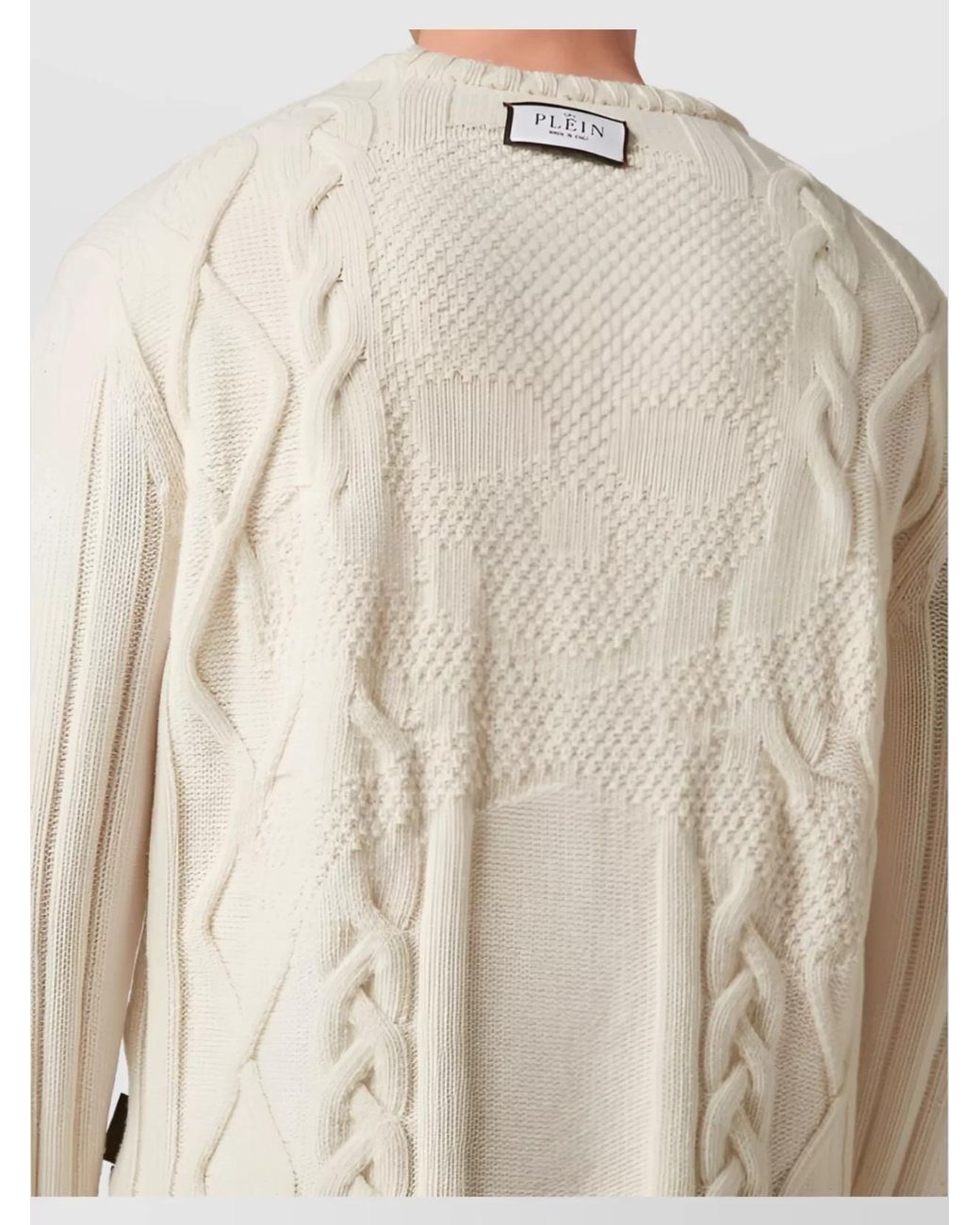 Philipp Plein Natural Wool Jumper for men