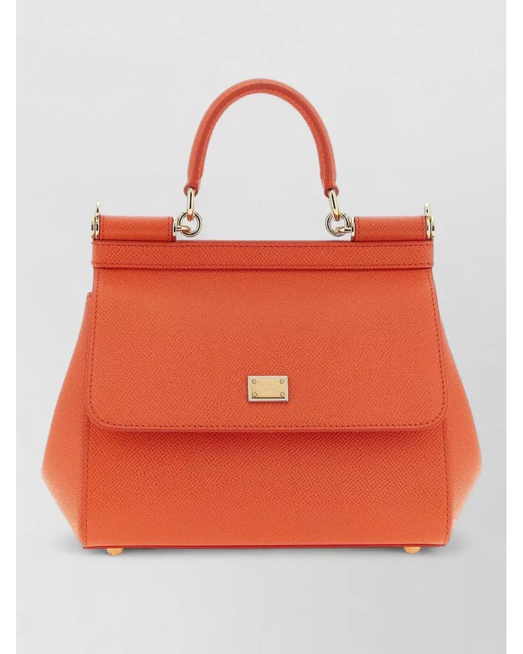 Dolce & Gabbana Orange Sicily Medium Leather Shoulder Bag