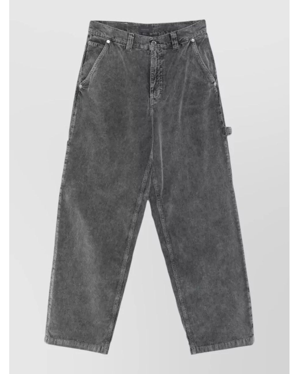 Haikure Gray Corduroy Straight-Leg Trousers
