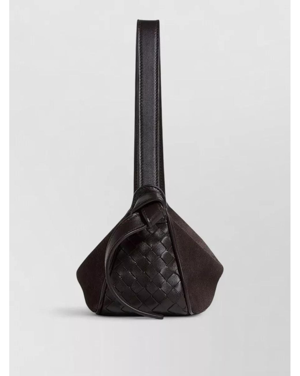 Bottega Veneta Black Knot Lock Small Leather Clutch Bag