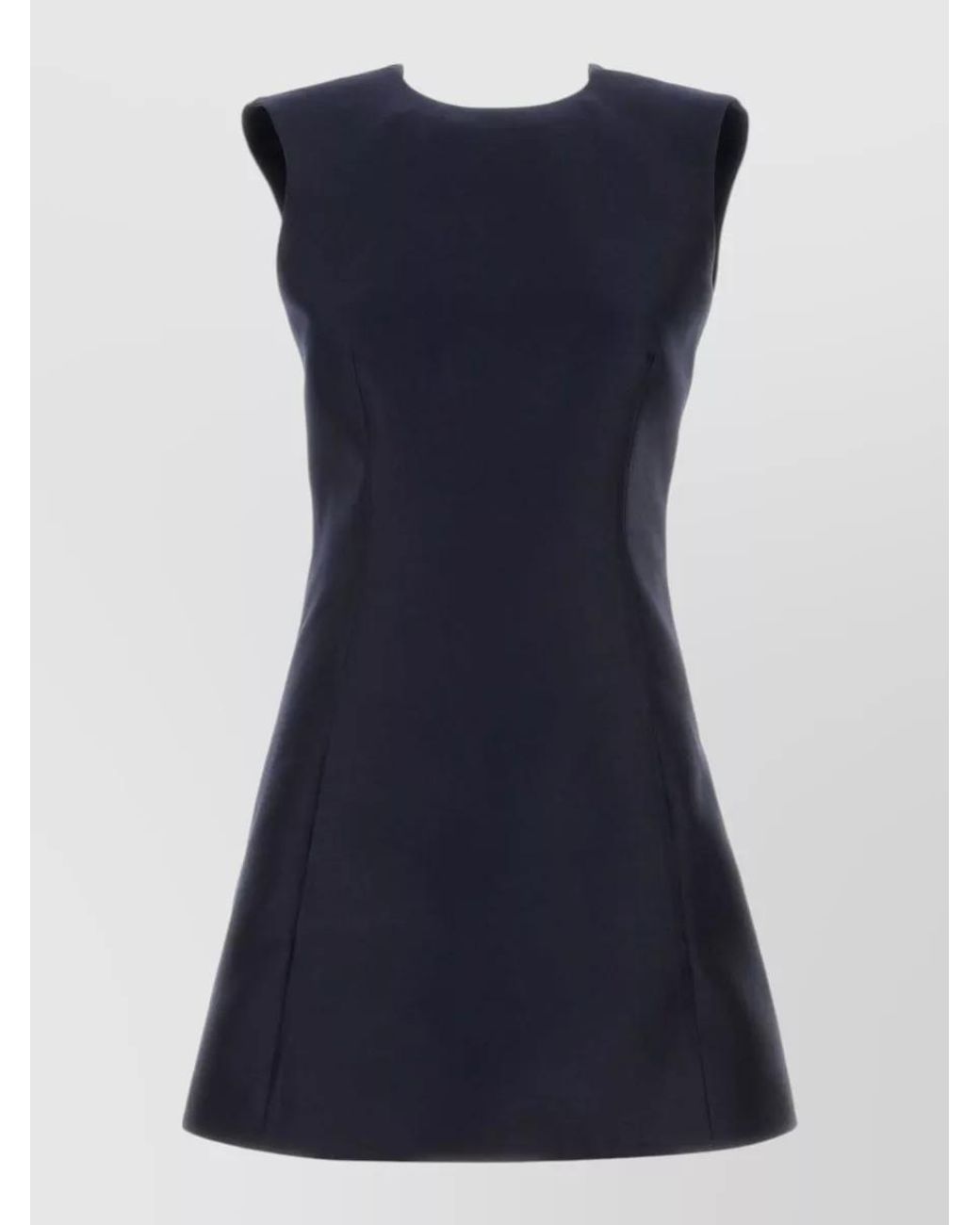 Balenciaga Blue Silk Wool Sleeveless A-Line Mini Dress