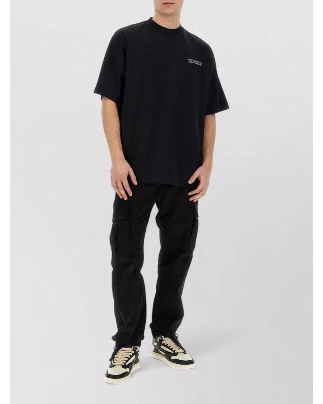 Marcelo Burlon Black Regular-Fit Cargo Pants for men