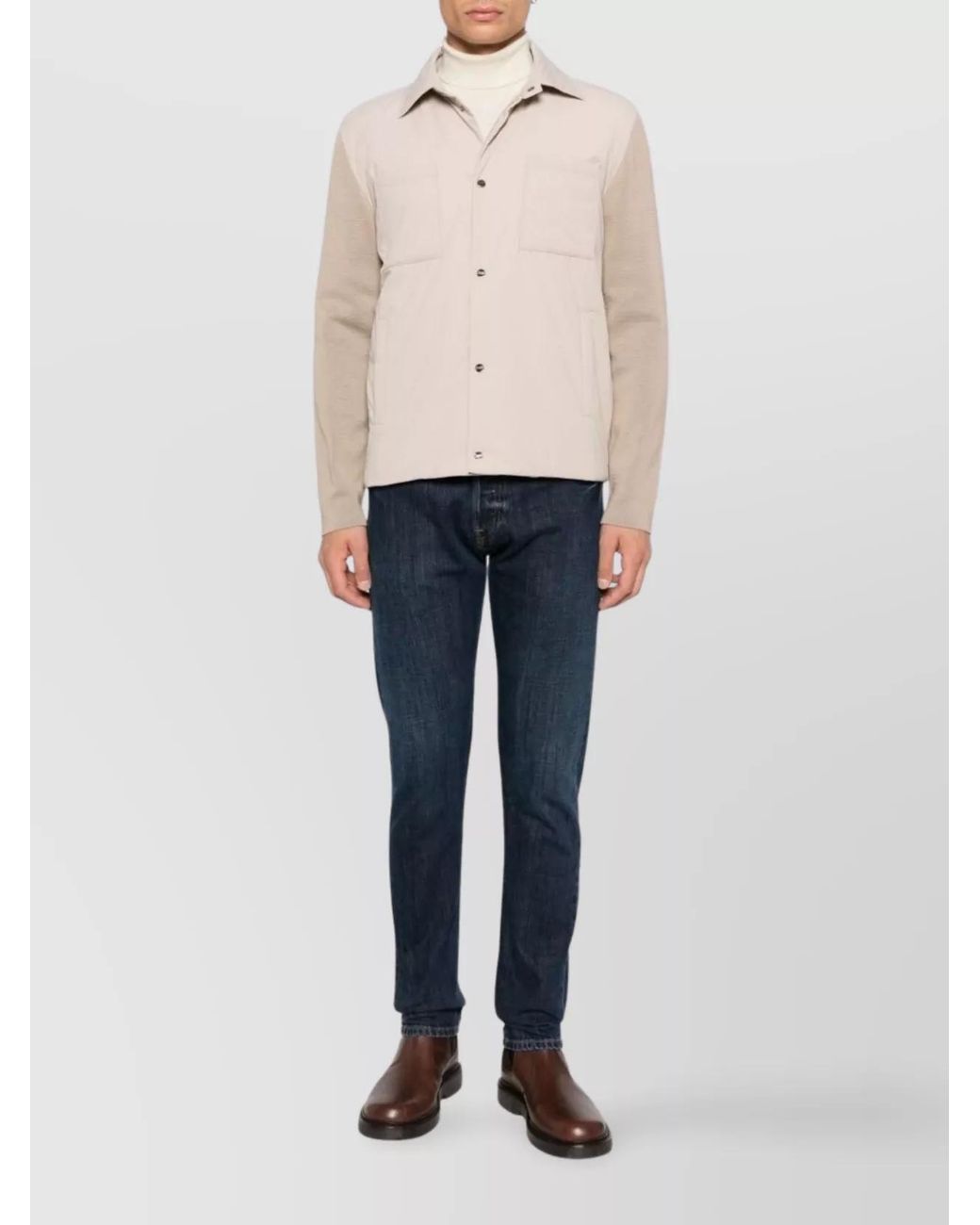 Herno Natural Paneled Shirt Jacket for men