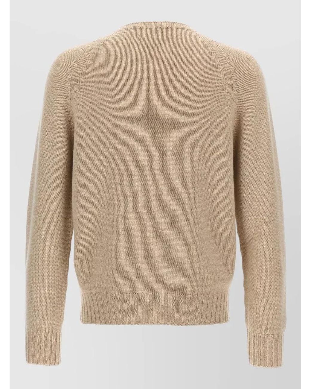 Ma'ry'ya Natural Cashmere Blend Crewneck Sweater for men
