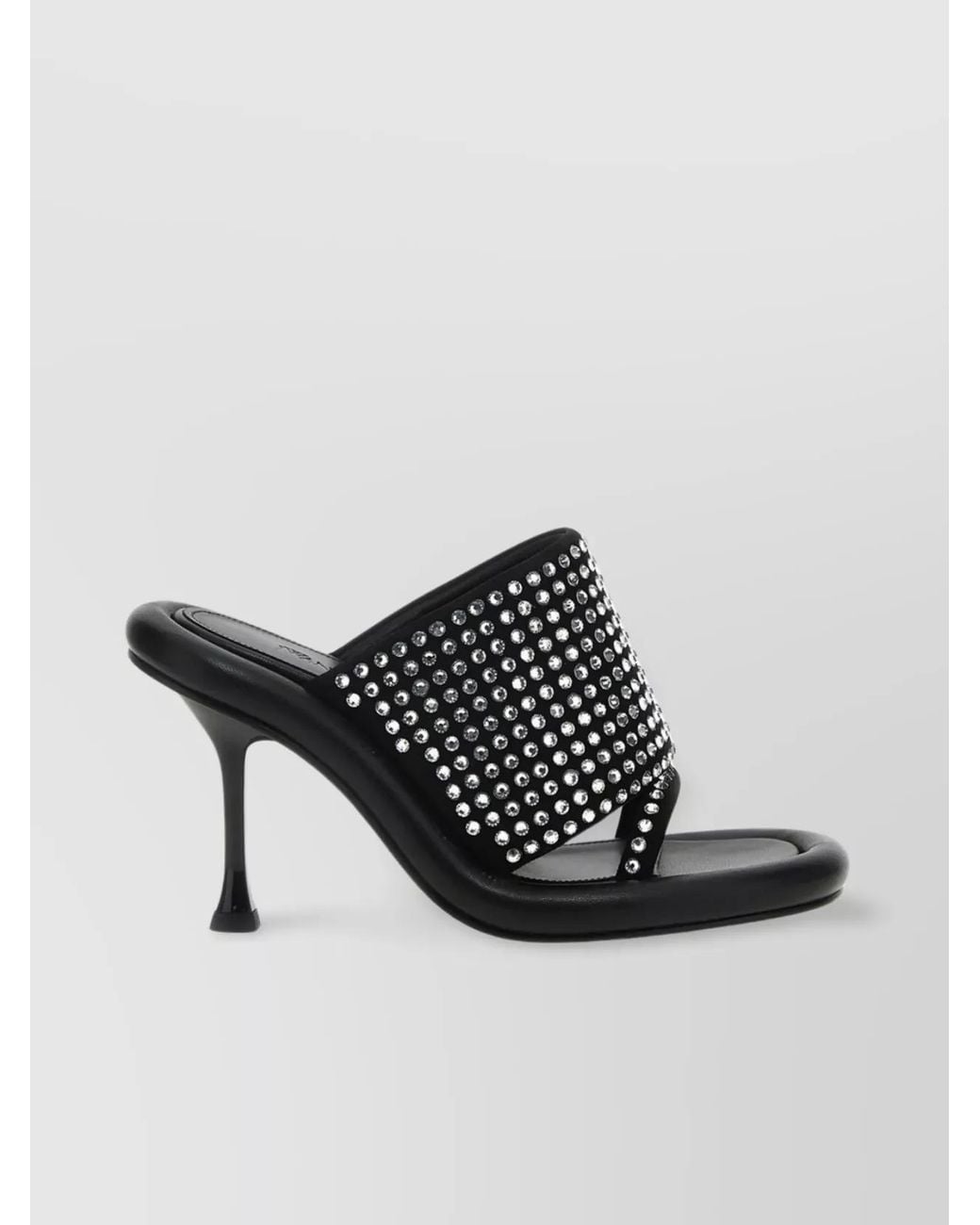 J.W. Anderson Black Leather Crystal Mules