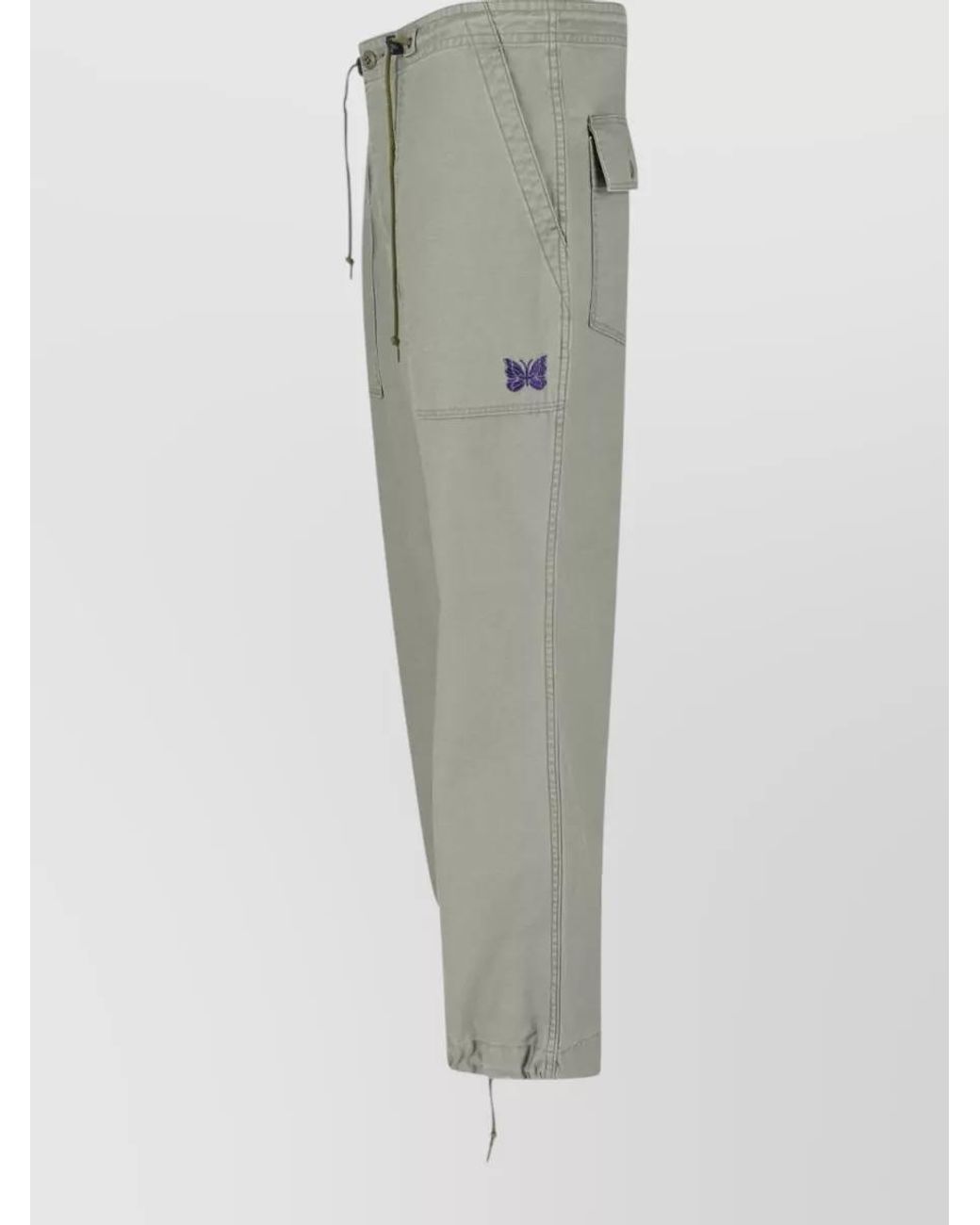 Needles Gray Straight-Leg Trousers for men