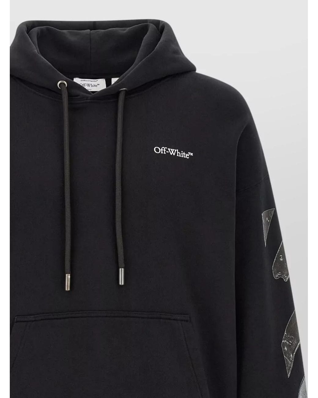 Off-White c/o Virgil Abloh Blue Cotton Logo Print Hoodie for men
