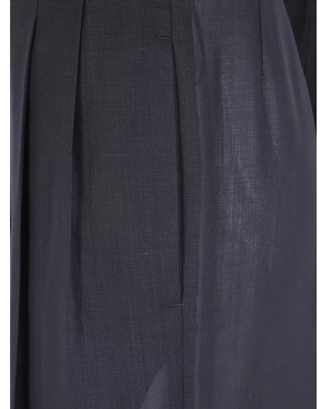 Tom Ford Blue Virgin Wool Pleated Wide-Leg Trousers